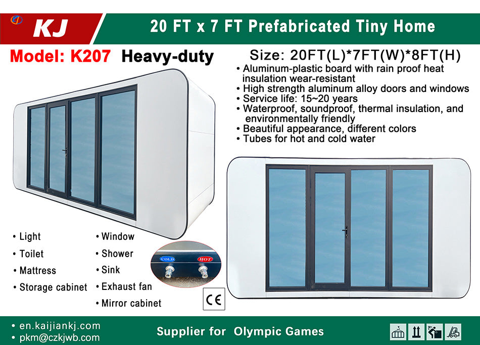 【Pre-order】20FT x 7FT Prefabricated Tiny Home – Heavy-Duty Modular Living Unit with Bathroom, Shower, and Kitchen Essentials