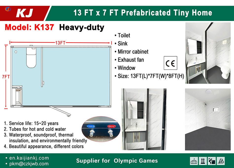 【Pre-order】13FT x 7FT Prefabricated Tiny House –  Outdoor Living and Working Heavy-Duty Modular Living Unit Waterproof, Insulated & Long-Lasting Cabin