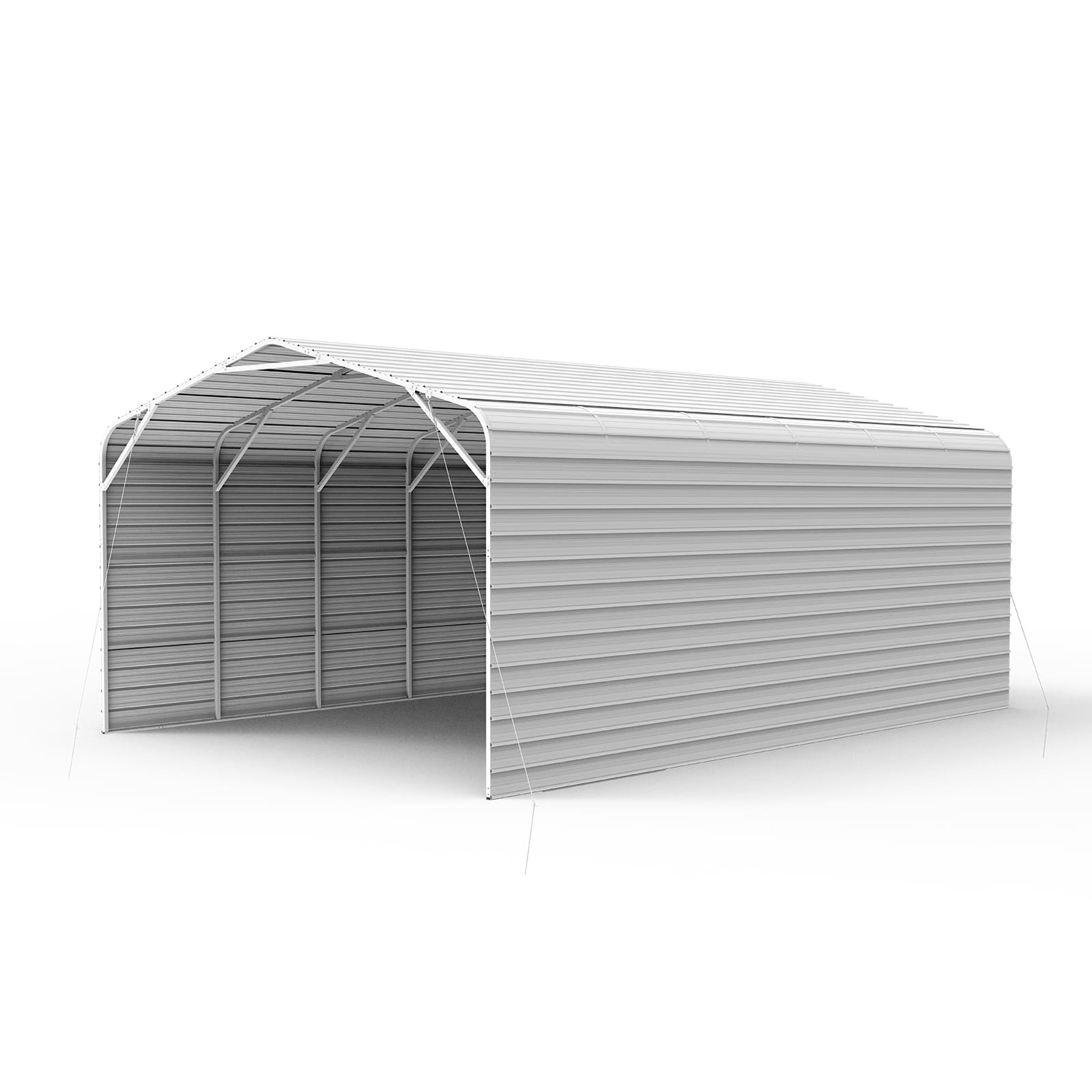 White greenhouse structure on a white background