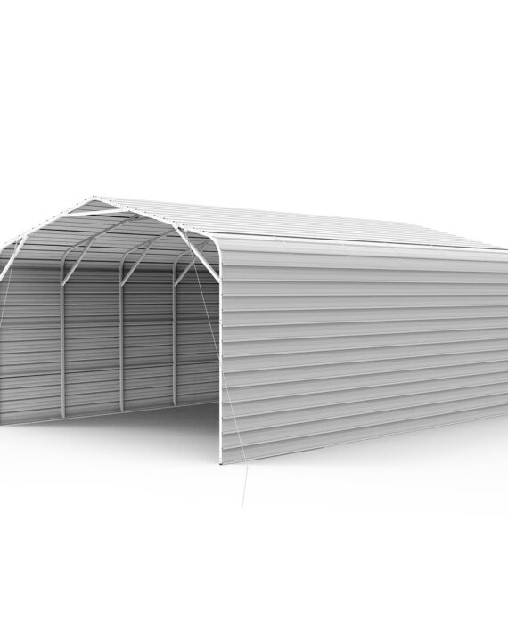 White greenhouse structure on a white background