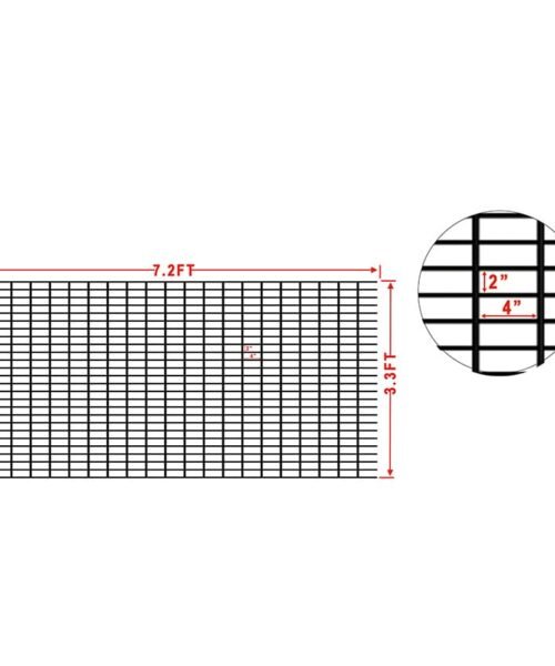 Grid pattern with measurements on a white background