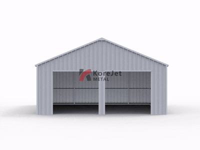 22FT × 23FT Double Garage Steel Barn Shed Cream