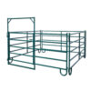 10-foot powder coated green corral panels with gate assembly for livestock fencing horse and cattle enclosure system