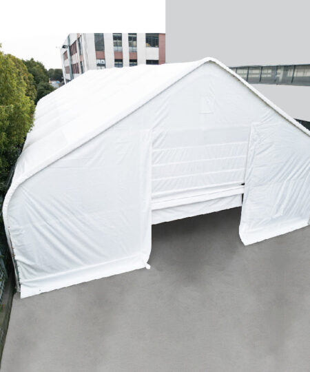 50FT x 100FT Heavy-Duty Storage Shelter – Double Truss 30oz PVC Fabric Warehouse