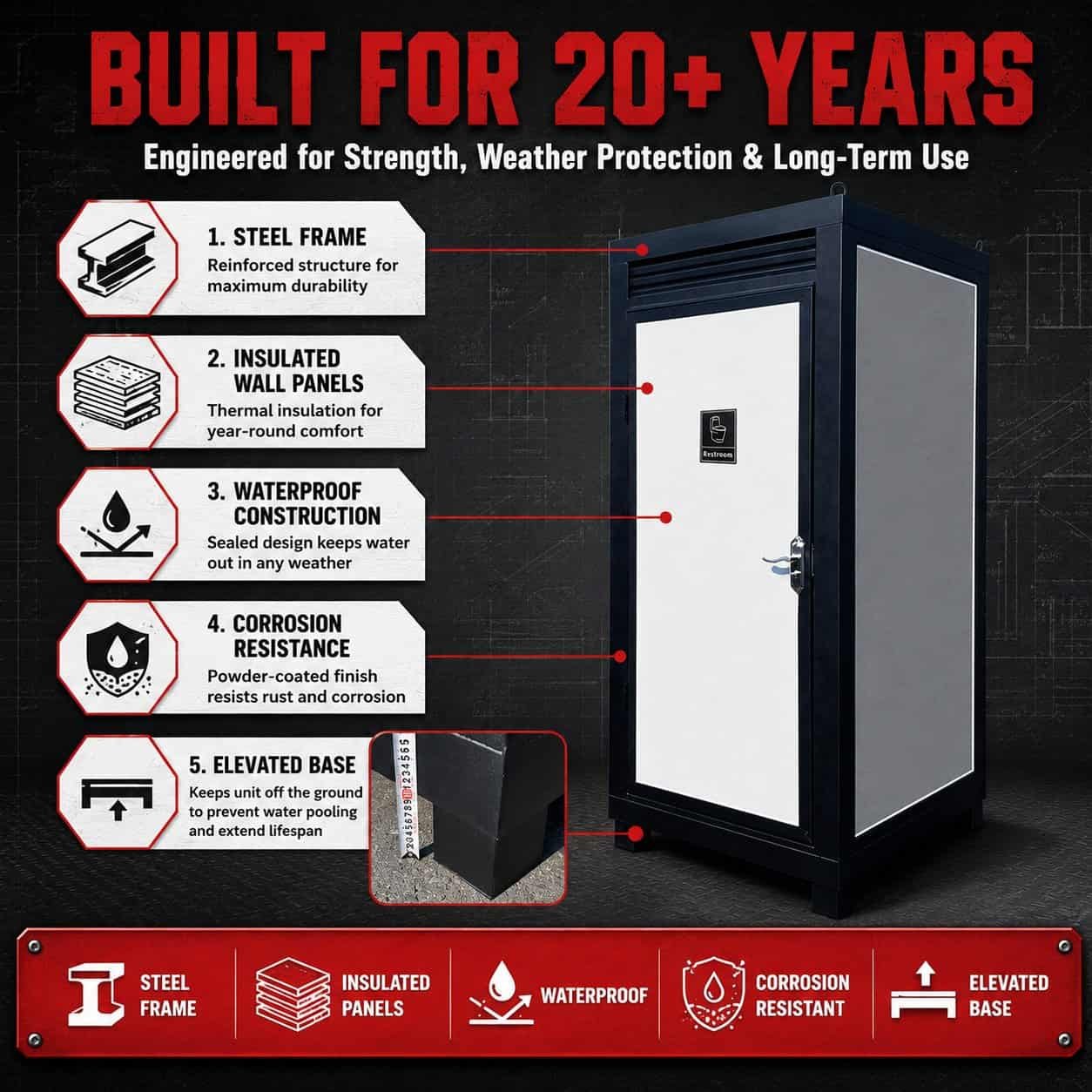 Portable Insulated Toilet Cabin Restroom with sink - Image 7