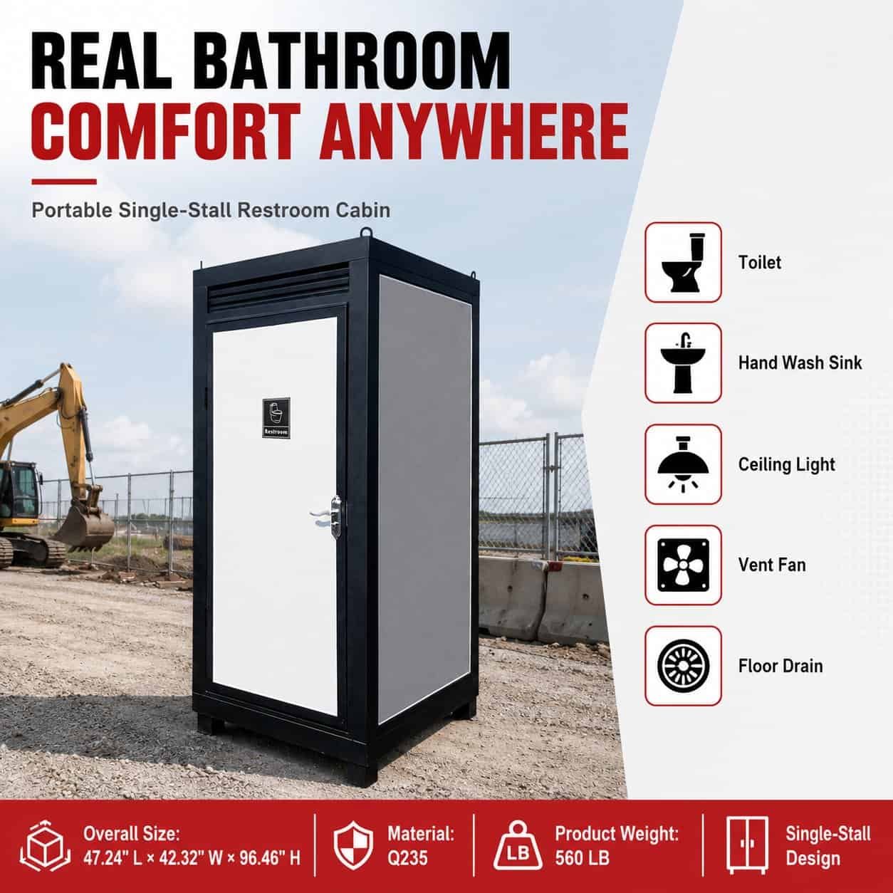 Portable Insulated Toilet Cabin Restroom with sink - Image 4