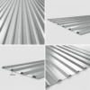Collage of metal roofing panels with different angles and perspectives.