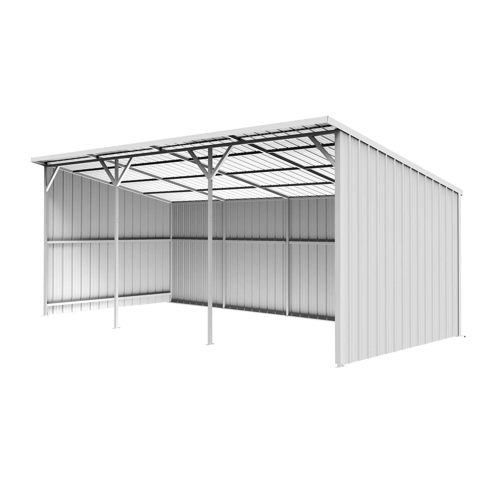 25FT x 12FT Metal Farm Shed -Heavy-Duty Steel Shelter for Driveway & Equipment