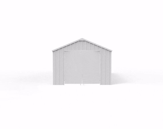 12FT x 20FT Single Garage Metal Shed – Double Door Outdoor Storage Unit
