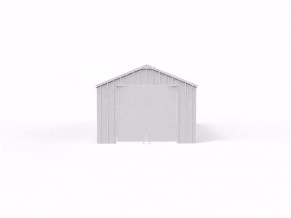12FT x 20FT Single Garage Metal Shed – Double Door Outdoor Storage Unit
