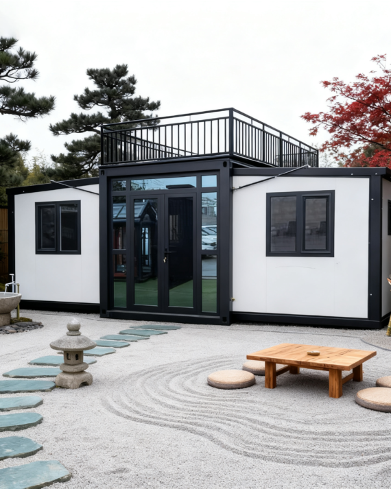 Prefab Modular Tiny Foldable  Home - Two Bedrooms, One Living Room