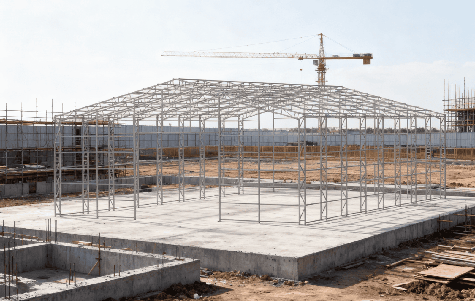 80FT × 40FT × 21FT Peak, 14-Gauge Frame,Heavy-Duty Prefabricated Steel Structure - Image 2