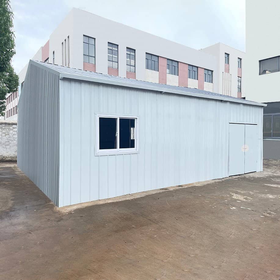 28FT x 25FT Metal Workshop Shed with Caster Sliding Door, Windows & Storage Space - Image 3